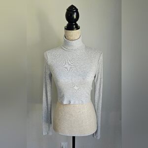 Aritzia Sunday Best Light Gray Crop Turtleneck